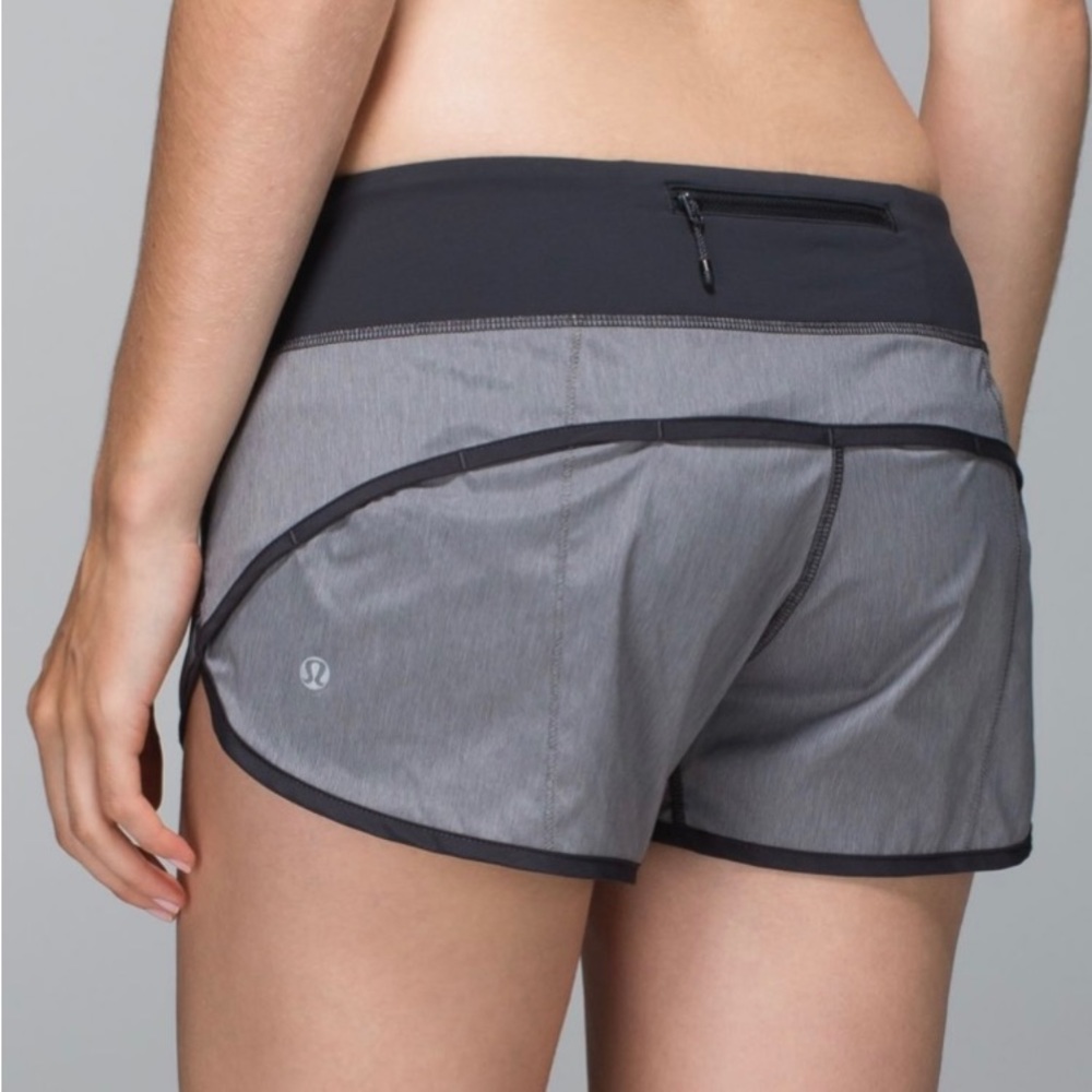Lululemon Speed Shorts - Heathered Slate / Deep Coal